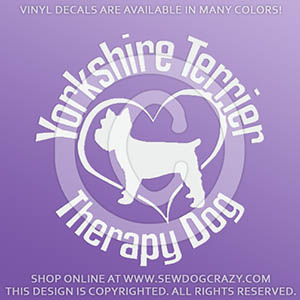 Yorkie Therapy Dog Decals