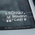 Crazy Beauceron Lady Car Window Sticker