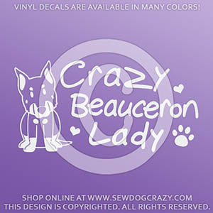Crazy Beauceron Lady Decal