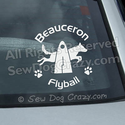 Flyball Beauceron Window Stickers