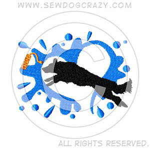 Embroidered Border Collie Dock Diving Shirt