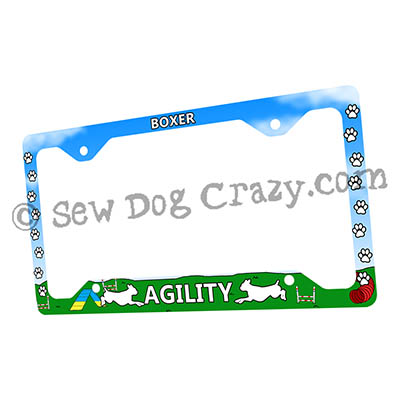 Boxer Agility License Plate Frame