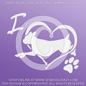 Love Boxer Dog Sports Stickers