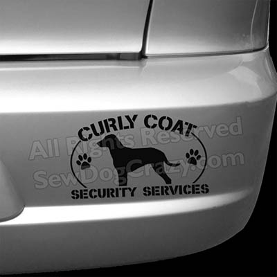 Curly Coated Retriever Security Car Decals