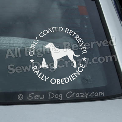 Curly Coated Retriever Rally Car Stickers