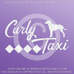 Curly Coated Retriever Taxi Vinyl Stickers