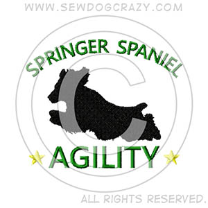 Embroidered English Springer Spaniel Agility Shirts