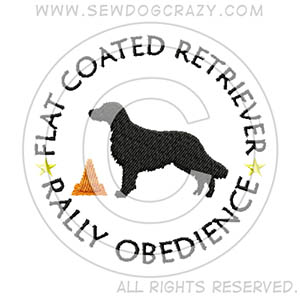 Embroidered Flat Coated Retriever Rally Obedience Shirts