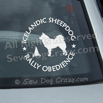Icelandic Sheepdog RallyO Car Window Stickers