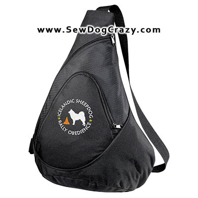 Embroidered Icelandic Sheepdog RallyO Sling Pack