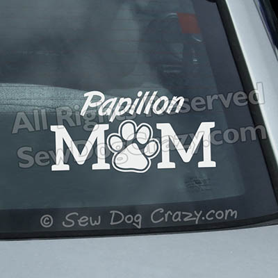 Papillon Mom Window Stickers
