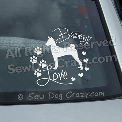 Basenji Love Window Stickers