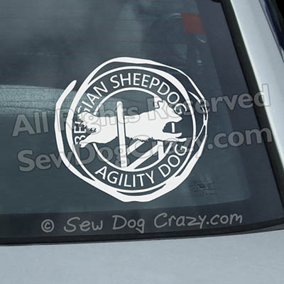 Belgian Sheepdog Agility Car Window Stickers