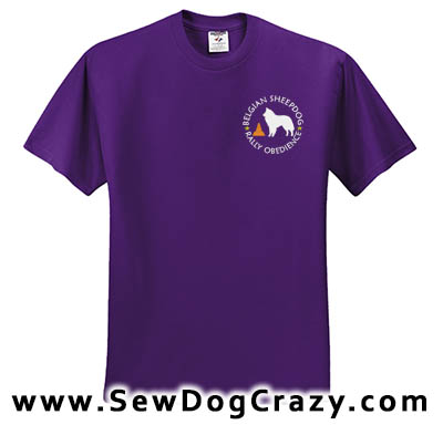 Embroidered Belgian Sheepdog Rally Obedience TShirt