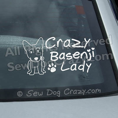 Cartoon Basenji Car Window Stickers