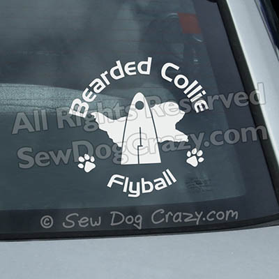 Bearded Collie Flyball Decals