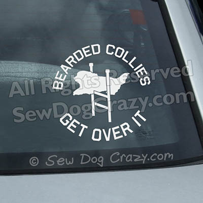 Bearded Collie Agility Car Window Stickers