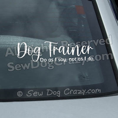 Dog Training Car Window Stickers